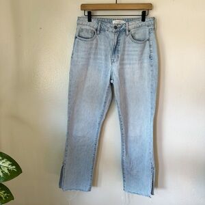 Hidden | Tracey Side Slit Straight Raw Hem Jeans